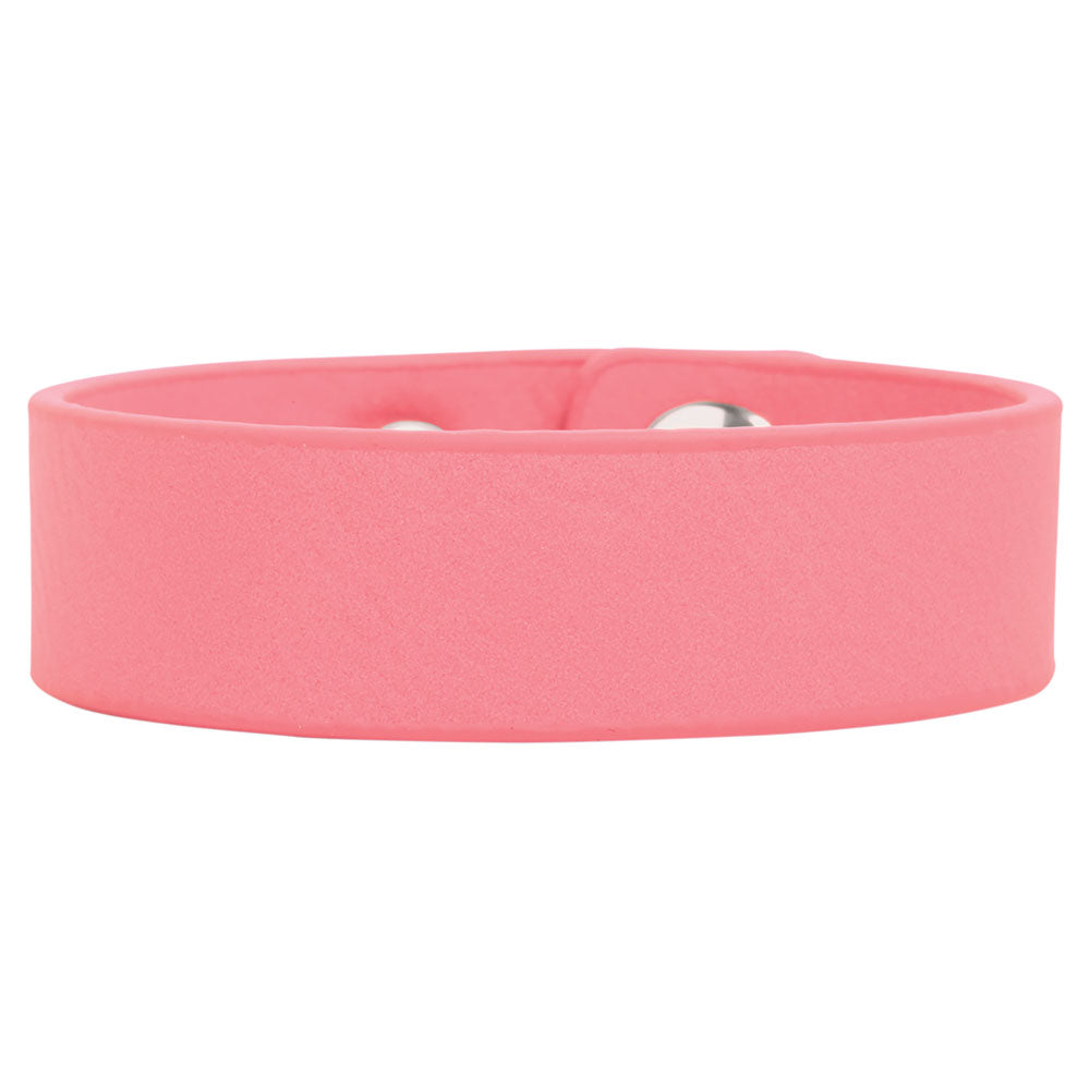 Personalized Laser Engraved 8 1/2" x 3/4" Pink  Leatherette Youth Cuff Bracelet