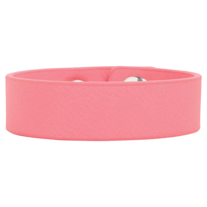 Personalized Laser Engraved 8 1/2" x 3/4" Pink  Leatherette Youth Cuff Bracelet