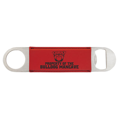 Personalized Laser Engraved  Red Leatherette Bottle Opener