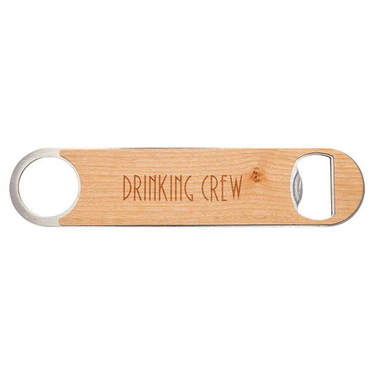 Personalized Laser Engraved 1 1/2" x 7" Bottle Opener with Wood Veneer