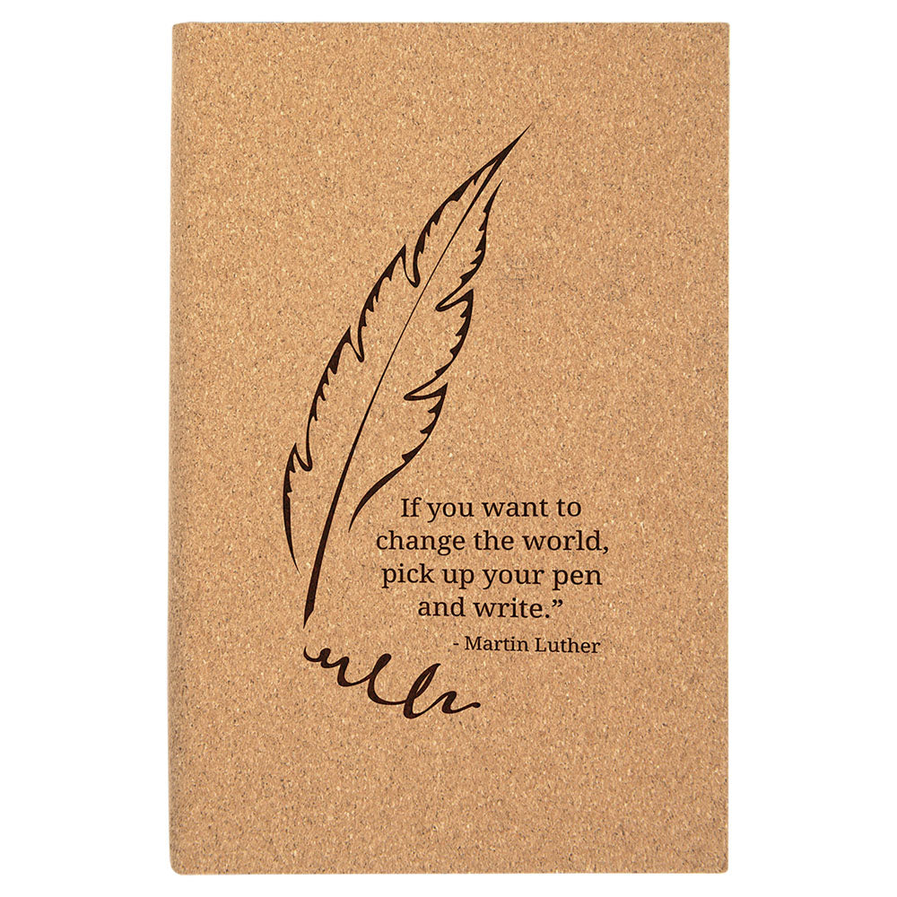 Personalized Laser Engraved 5 1/4" x 8 1/4" Cork Journal