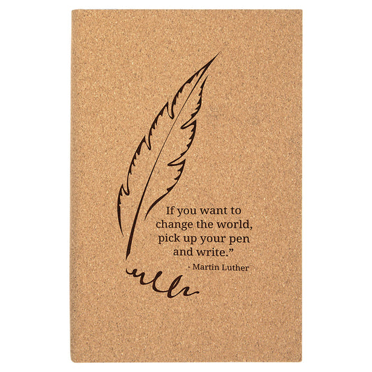 Personalized Laser Engraved 5 1/4" x 8 1/4" Cork Journal