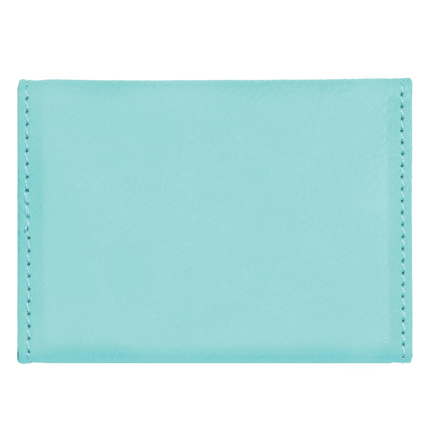 Personalized Laser Engraved 3 3/4" x 2 3/4" Teal  Leatherette Hard Business Card Holder