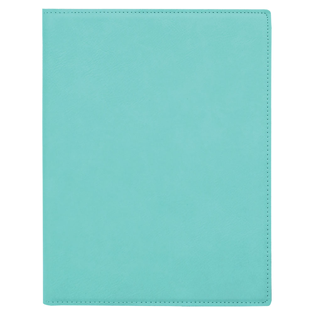 Personalized Laser Engraved 7" x 9" Teal Laserable Leatherette Small Portfolio with Notepad