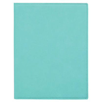 Personalized Laser Engraved 7" x 9" Teal Laserable Leatherette Small Portfolio with Notepad