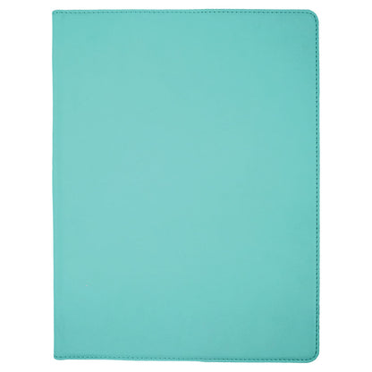 Personalized Laser Engraved 7" x 9" Teal Laserable Leatherette Small Portfolio with Notepad