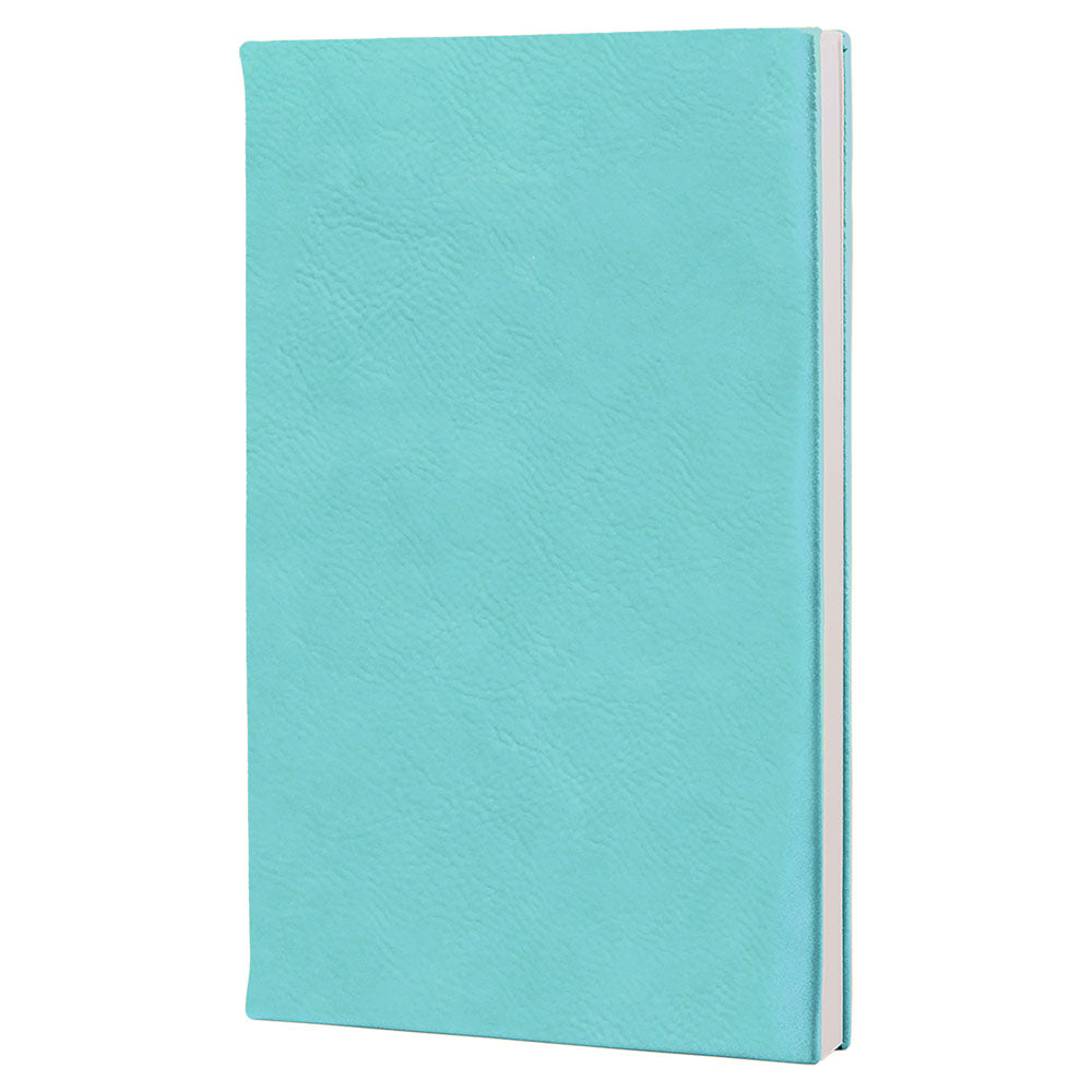 Personalized Laser Engraved 5 1/4" x 8 1/4" Teal  Leatherette Journal