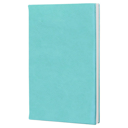 Personalized Laser Engraved 5 1/4" x 8 1/4" Teal  Leatherette Journal