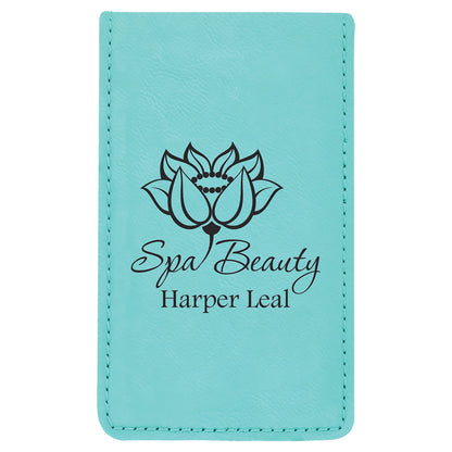  Personalized Laser Engraved 7-Piece Teal Leatherette Manicure Gift Set