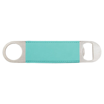 Personalized Laser Engraved 1 1/2" x 7" Teal  Leatherette Bottle Opener