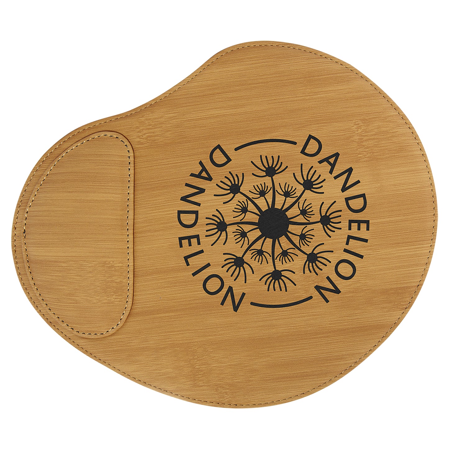 Personalized Laser Engraved 9" x 10 1/4" Bamboo  Leatherette Mouse Pad