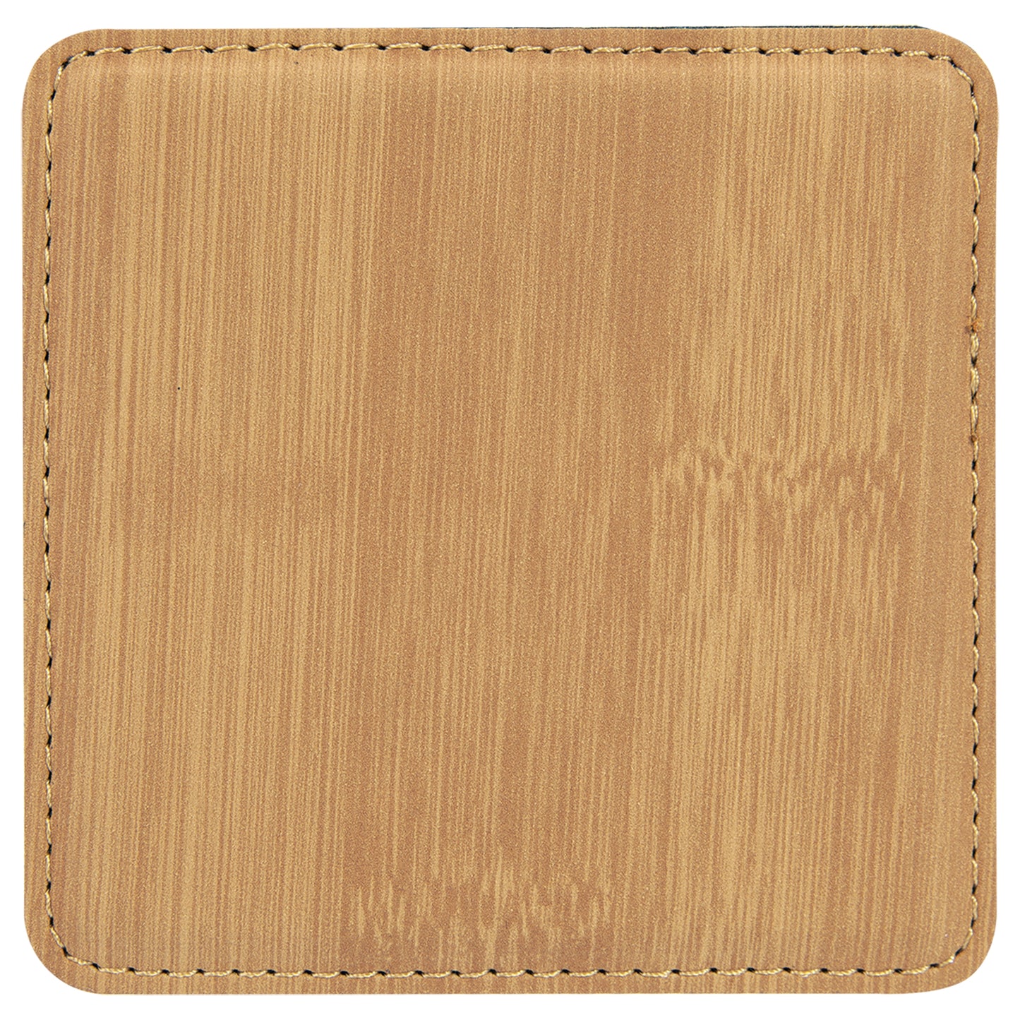 Personalized Laser Engraved  Bamboo Square Leatherette Coaster