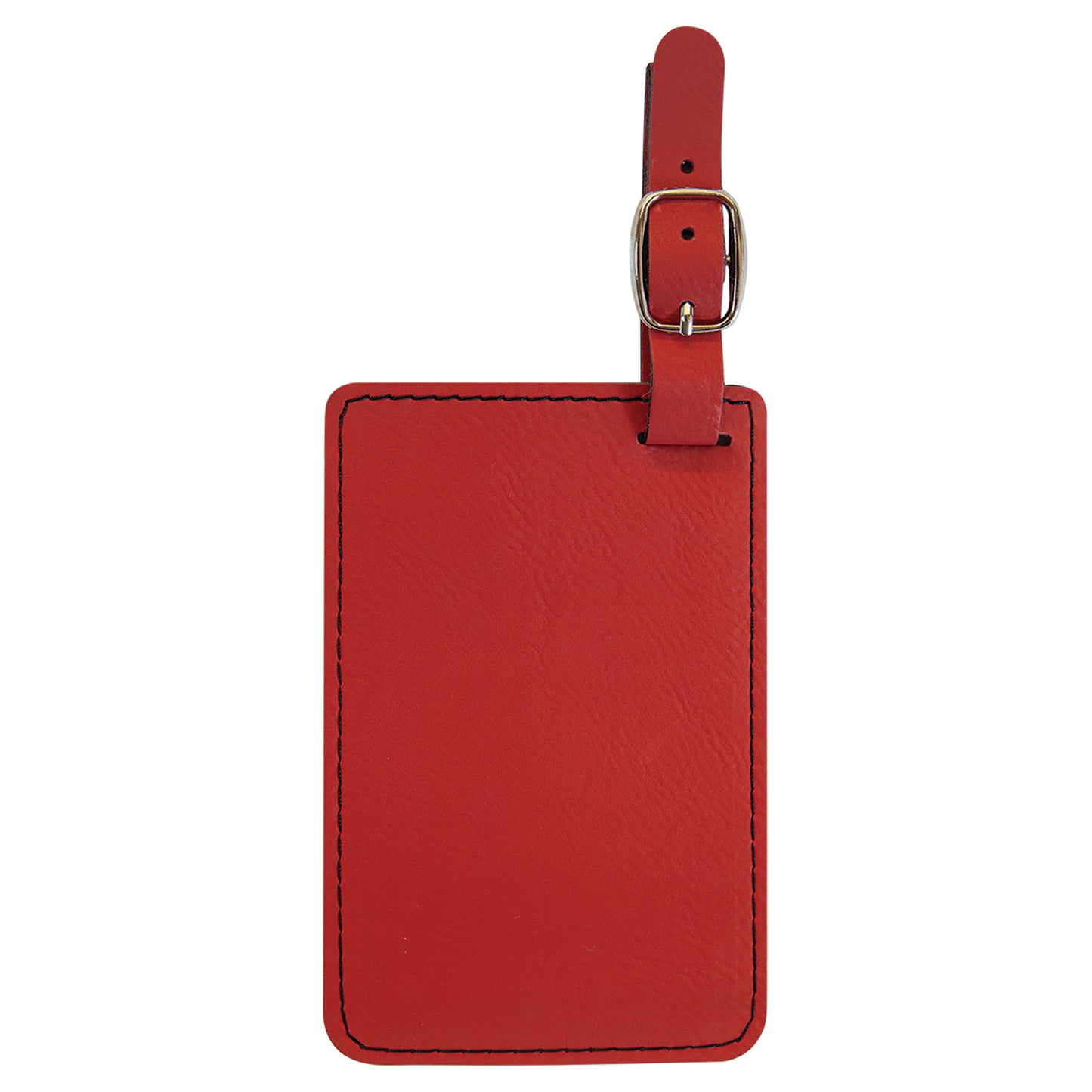 Personalized Laser Engraved 4 1/4" x 2 3/4" Red  Leatherette Luggage Tag