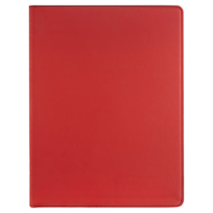 Personalized Laser Engraved 9 1/2" x 12" Red Laserable Leatherette Portfolio with Notepad