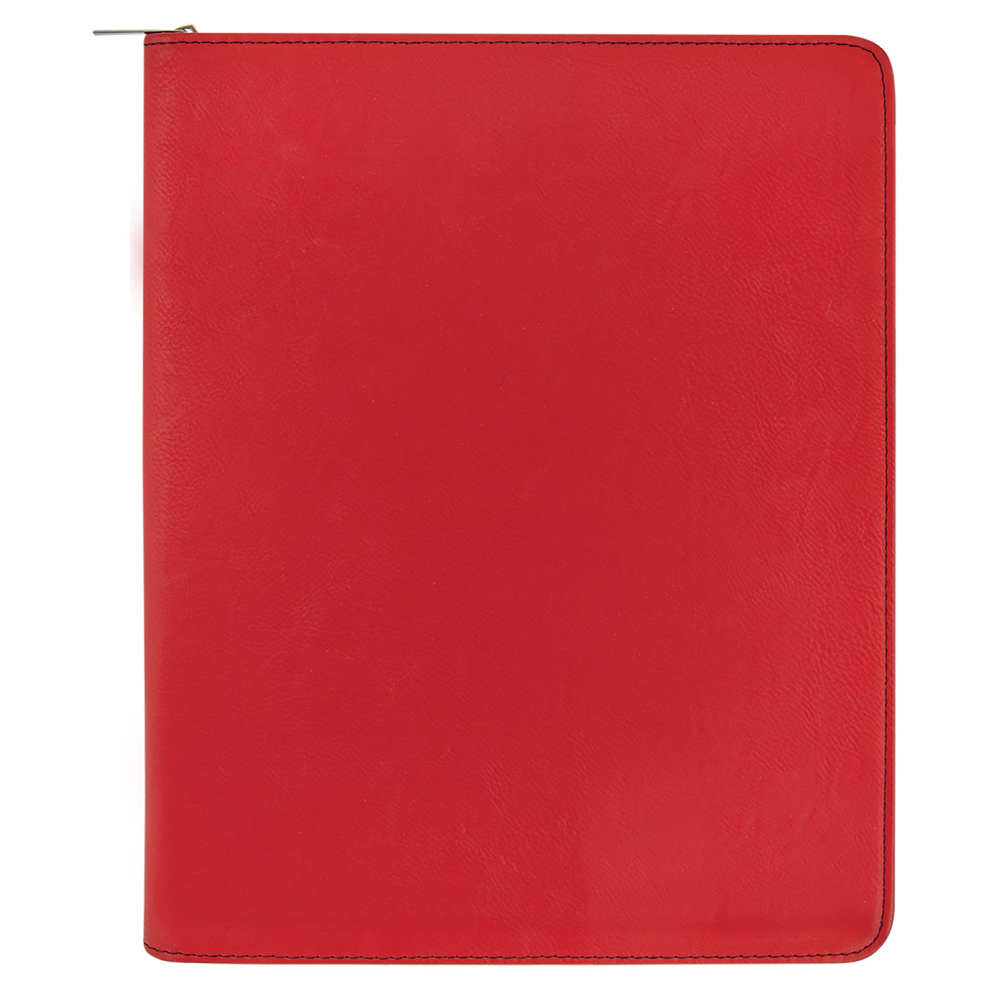 Personalized Laser Engraved 9 1/2" x 12" Red  Leatherette Portfolio with Zipper and Notepad