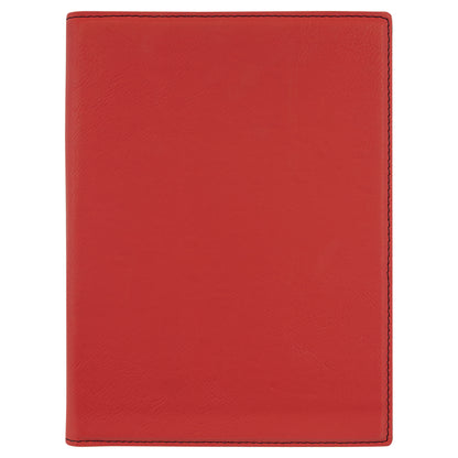 Personalized Laser Engraved 9 1/2" x 12" Red Laserable Leatherette Portfolio with Notepad