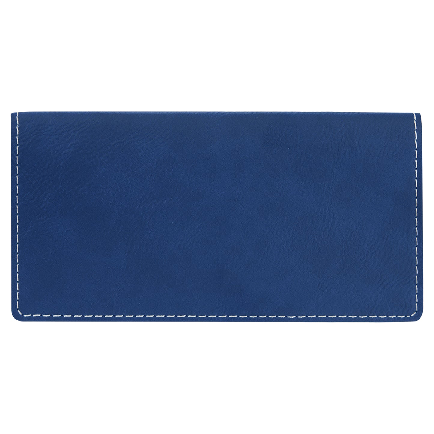 Personalized Laser Engraved 6 3/4" x 3 1/2" Blue/Silver  Leatherette Checkbook Cover