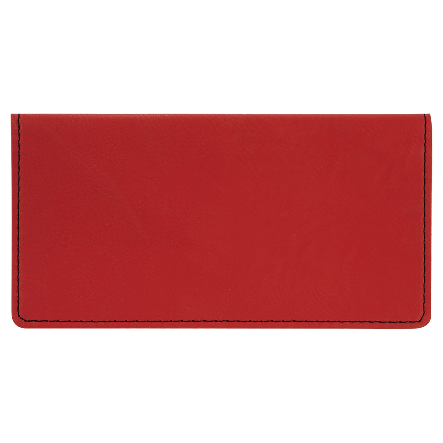 Personalized Laser Engraved 6 3/4" x 3 1/2" Red  Leatherette Checkbook Cover