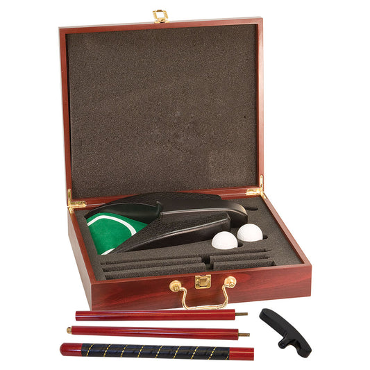 Personalized Laser Engraved Rosewood Finish Executive Golf Game Set