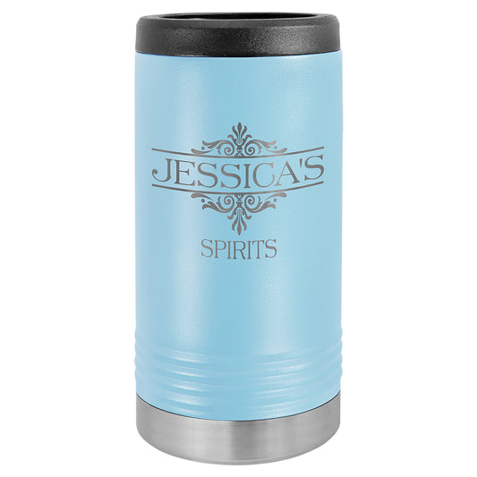 Personalized Laser Engraved  Light Blue Polar Camel Slim Beverage Holder