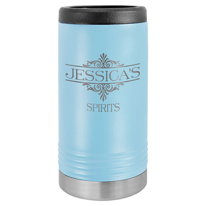 Personalized Laser Engraved Polar Camel Light Blue Slim Beverage Holder