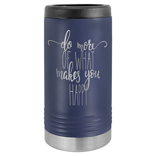 Personalized Laser Engraved  Navy Blue Polar Camel Slim Beverage Holder