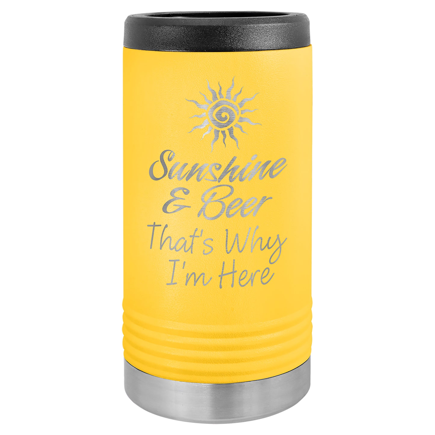 Personalized Laser Engraved  Yellow Polar Camel Slim Beverage Holder