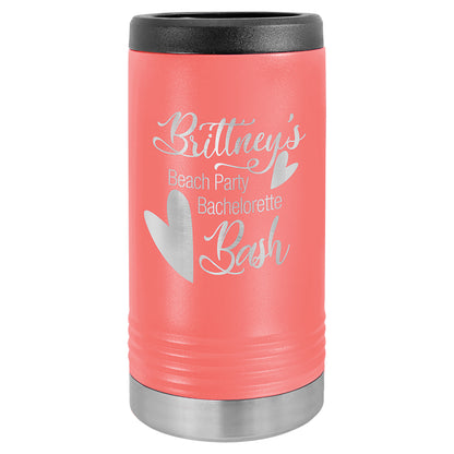 Personalized Laser Engraved  Coral Polar Camel Slim Beverage Holder