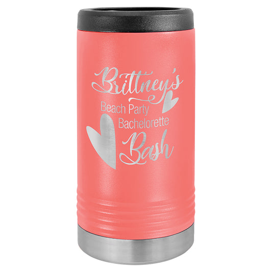 Personalized Laser Engraved  Coral Polar Camel Slim Beverage Holder