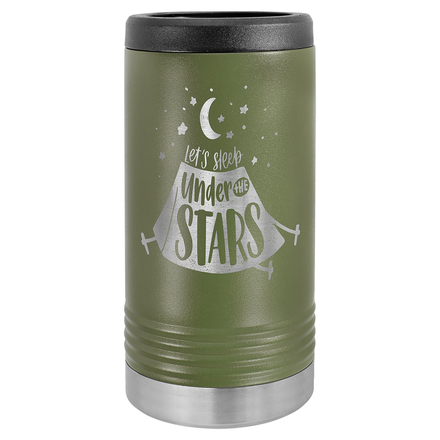 Personalized Laser Engraved  Olive Green Polar Camel Slim Beverage Holder