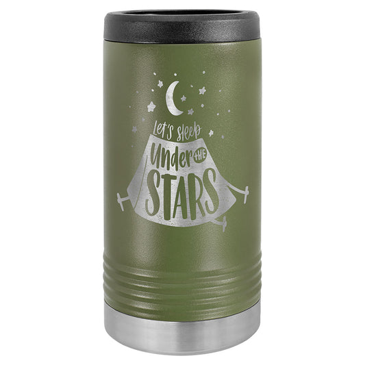 Personalized Laser Engraved Polar Camel Olive Green Slim Beverage Holder