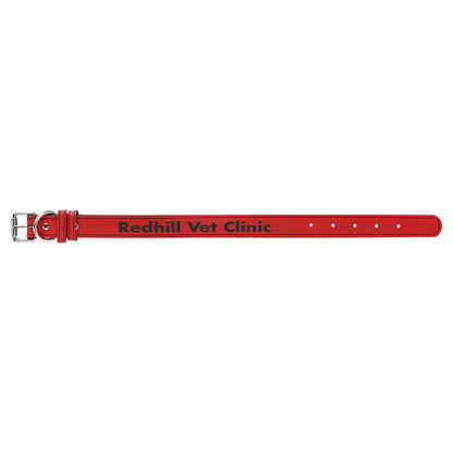 Personalized Laser Engraved Medium 19" x 1" Red  Leatherette Dog Collar