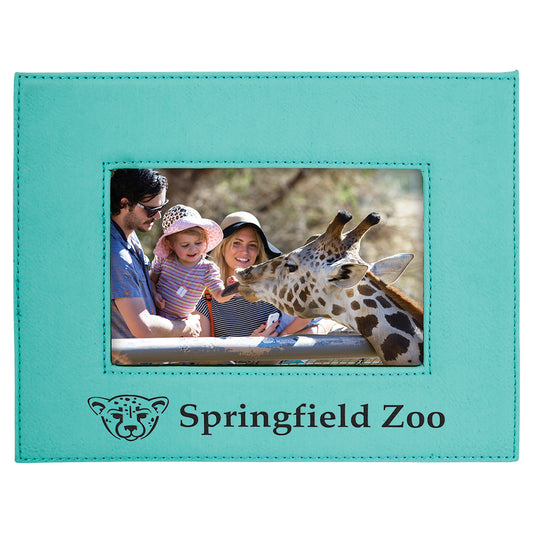  Personalized Laser Engraved 4" x 6" Teal Leatherette Photo Frame