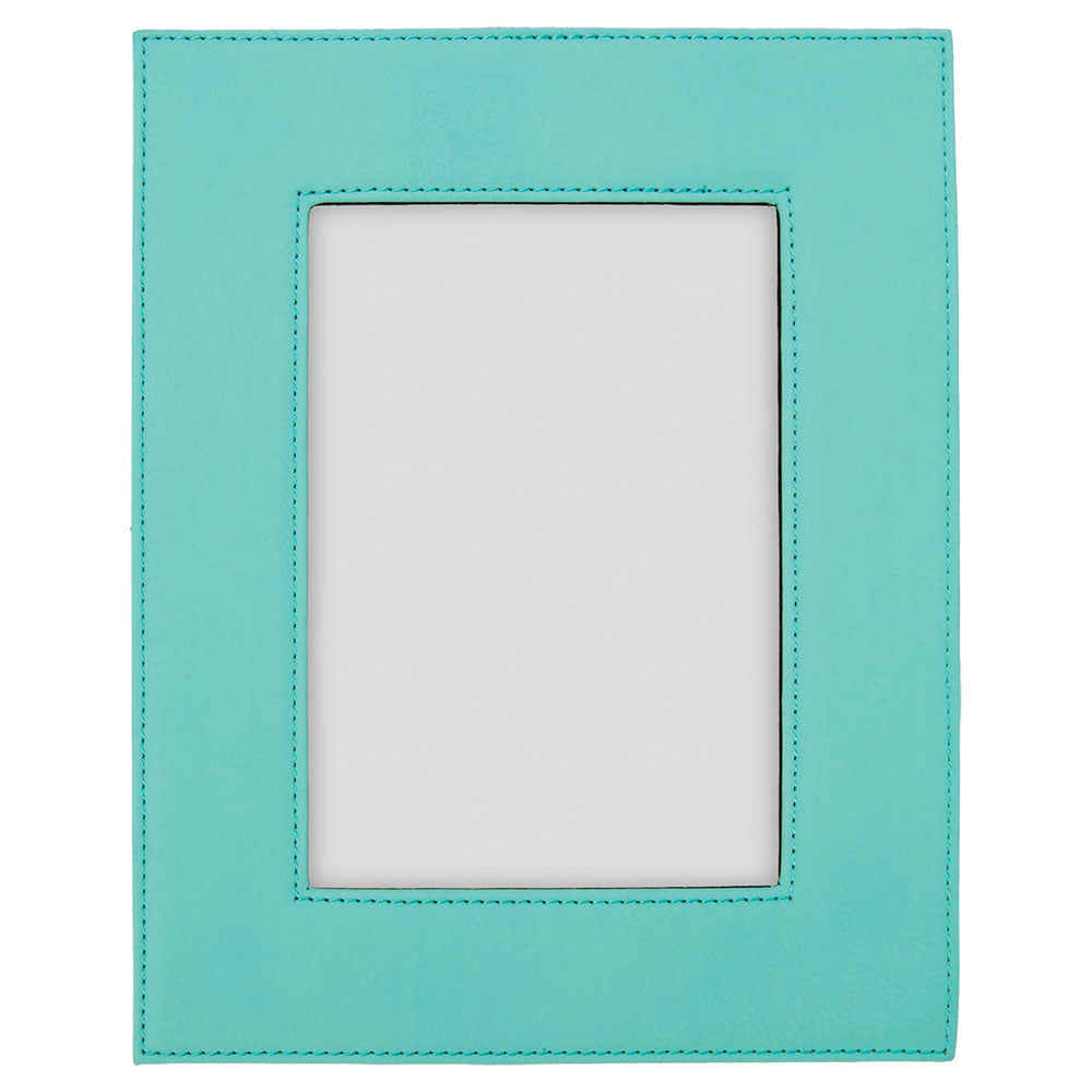 Personalized Laser Engraved 4" x 6" Teal Laserable Leatherette Photo Frame