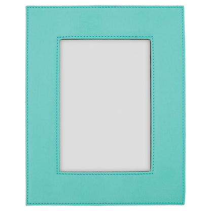 Personalized Laser Engraved 4" x 6" Teal Laserable Leatherette Photo Frame