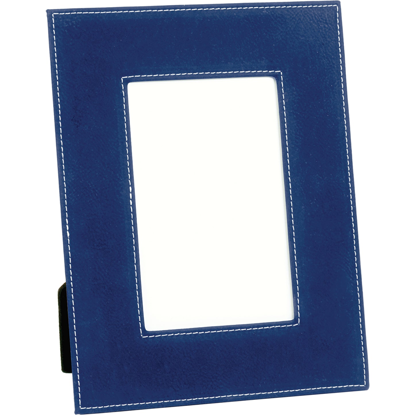 Personalized Laser Engraved 4" x 6" Blue/Silver Laserable Leatherette Photo Frame