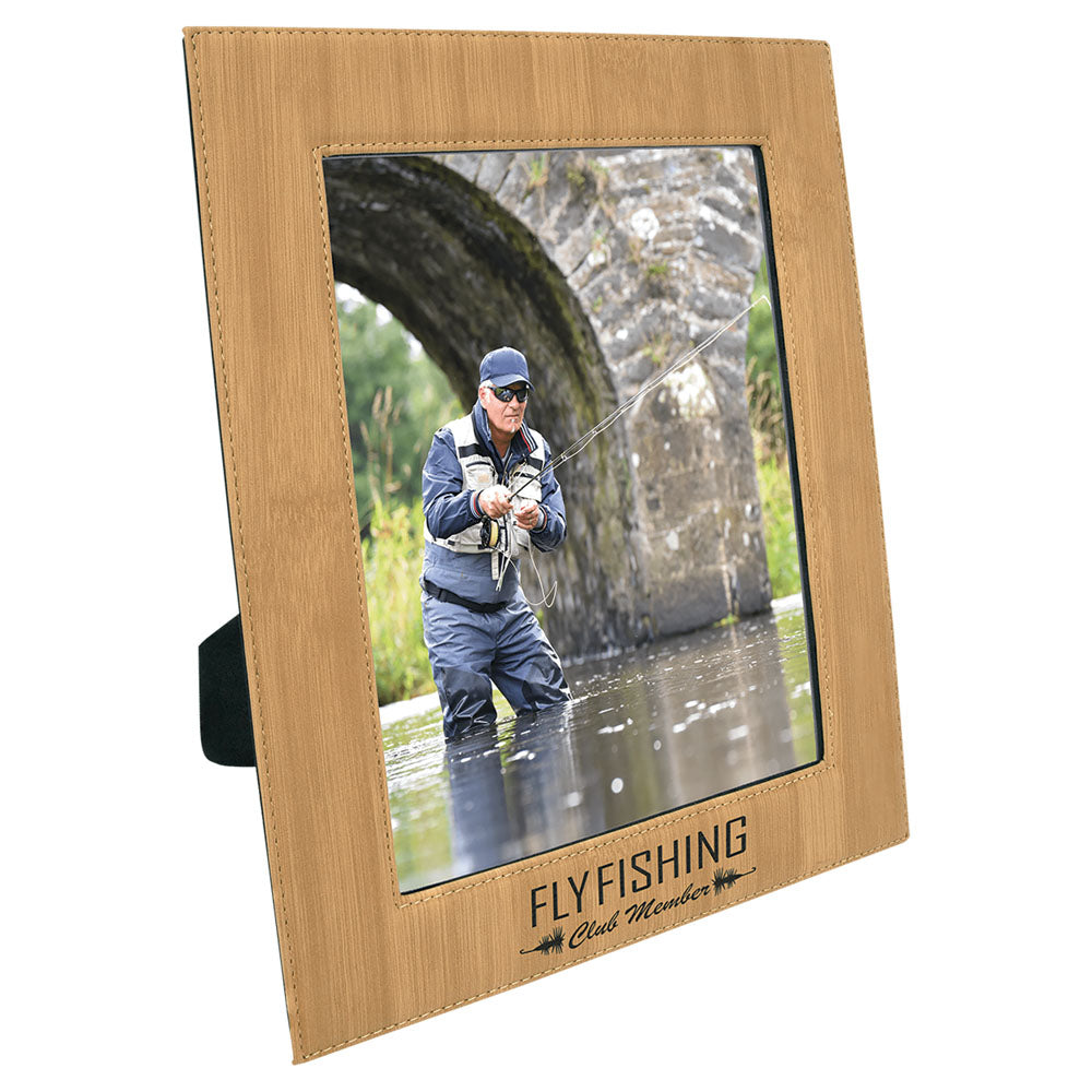 Personalized Laser Engraved 4" x 6" Bamboo Laserable Leatherette Photo Frame