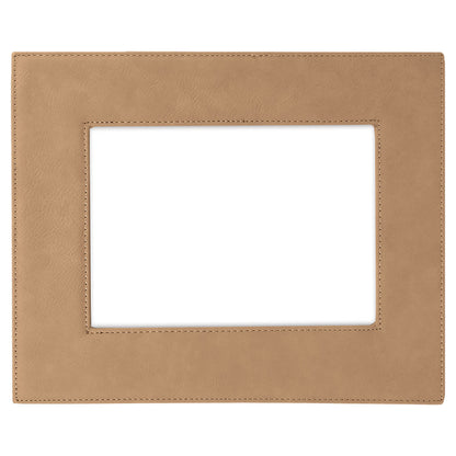 Personalized Laser Engraved 5" x 7" Light Brown Leatherette Photo Frame