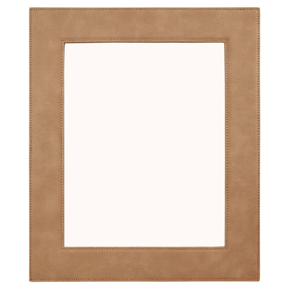 Personalized Laser Engraved 8" x 10" Light Brown  Leatherette Photo Frame