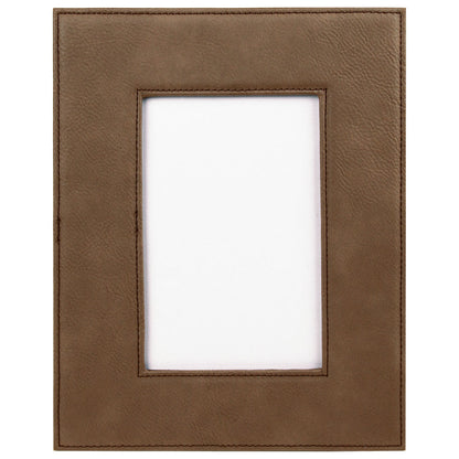 Personalized Laser Engraved 4" x 6" Dark Brown Laserable Leatherette Photo Frame