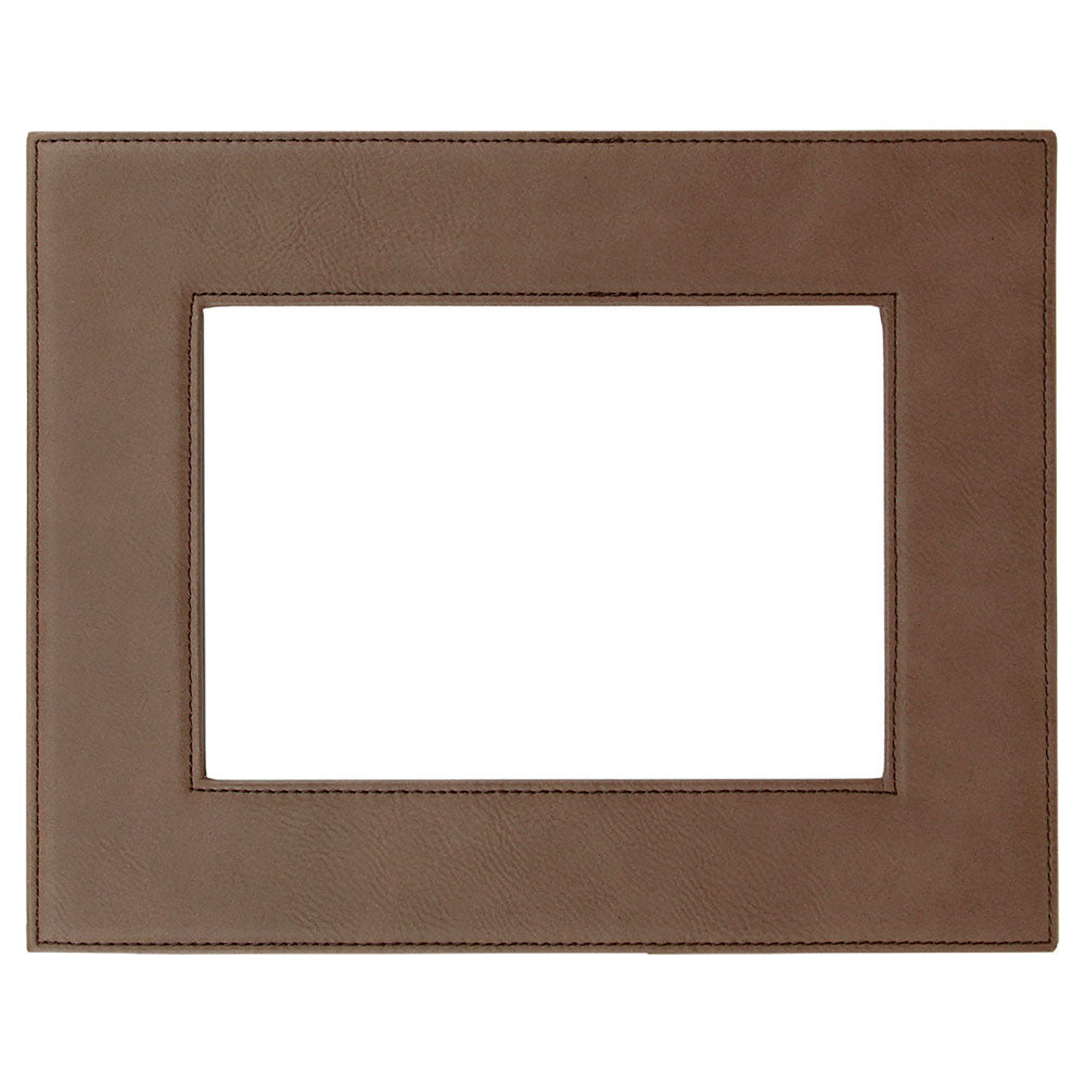 Personalized Laser Engraved 4" x 6" Dark Brown Laserable Leatherette Photo Frame