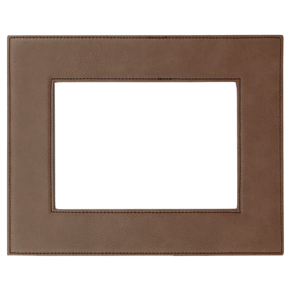 Personalized Laser Engraved 4" x 6" Dark Brown Laserable Leatherette Photo Frame