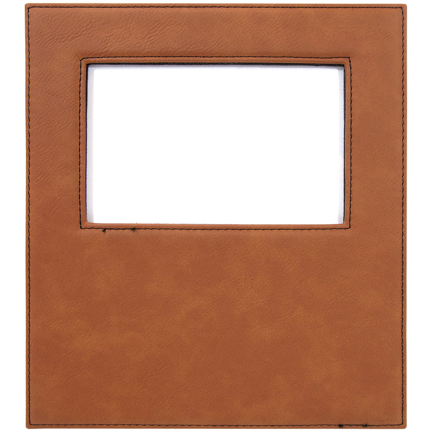 Personalized Laser Engraved 4" x 6" Rawhide Leatherette Photo Frame with 4 1/4" x 7 7/8" Engraving Area