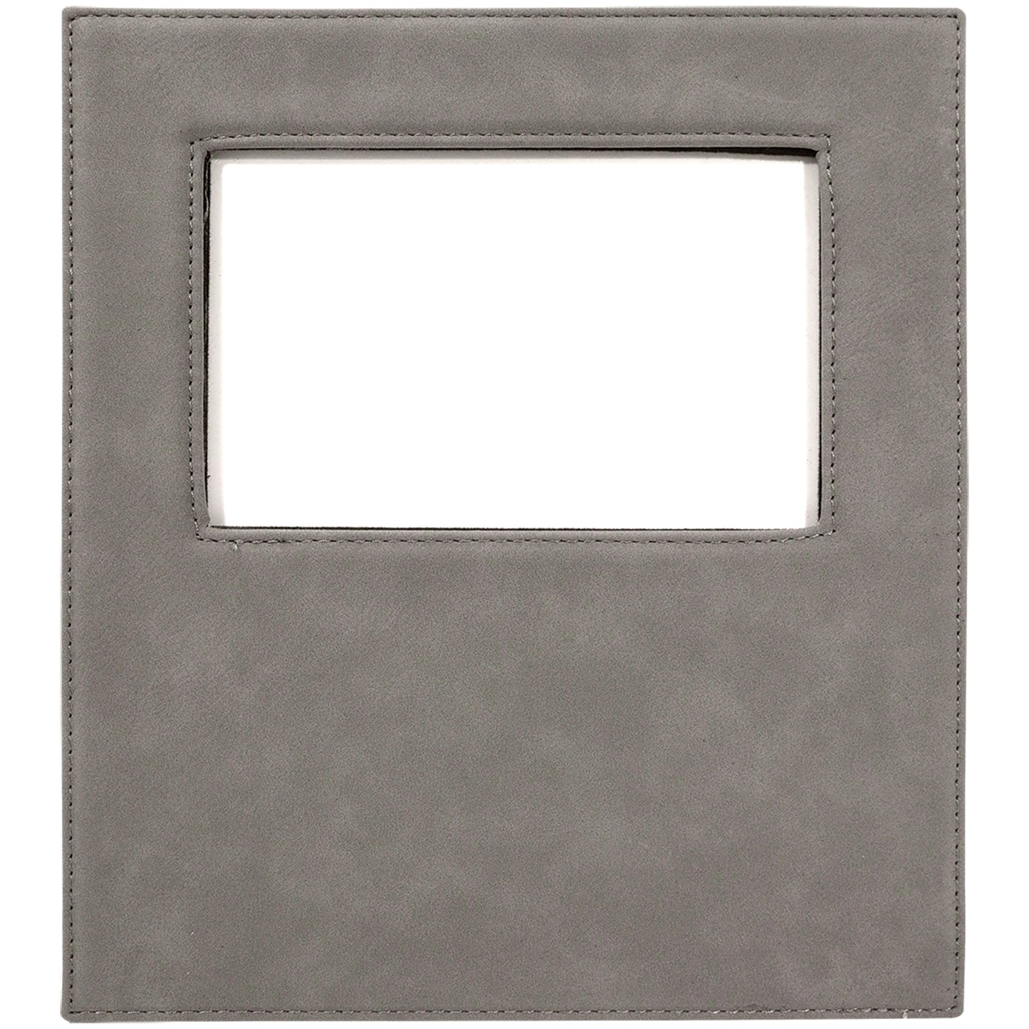 Personalized Laser Engraved 4" x 6" Gray Leatherette Photo Frame with 4 1/4" x 7 7/8" Engraving Area