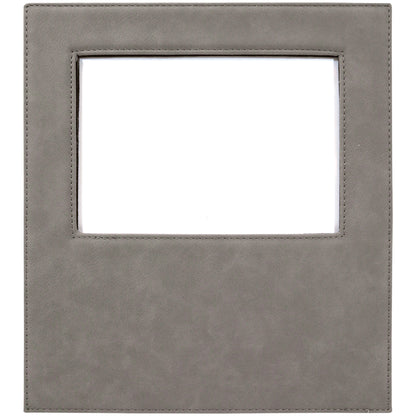 Personalized Laser Engraved 4" x 6" Gray Leatherette Photo Frame with 4 1/4" x 7 7/8" Engraving Area