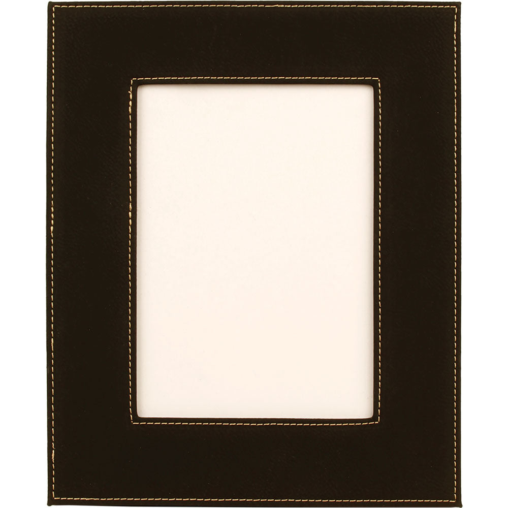  Personalized Laser Engraved 5" x 7" Black/Gold Leatherette Photo Frame