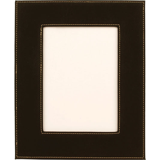  Personalized Laser Engraved 5" x 7" Black/Gold Leatherette Photo Frame