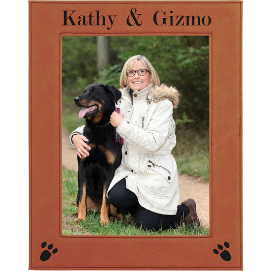  Personalized Laser Engraved 8" x 10" Rawhide Leatherette Photo Frame