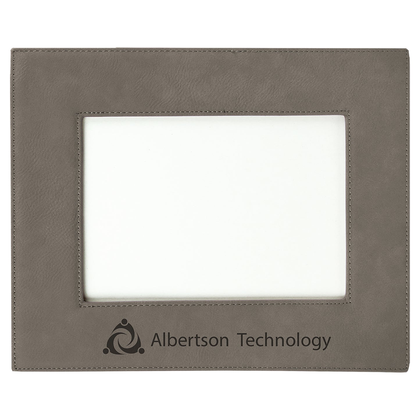  Personalized Laser Engraved 5" x 7" Gray Leatherette Photo Frame