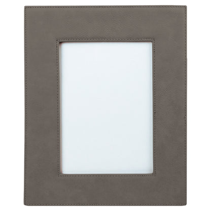 Personalized Laser Engraved 5" x 7" Gray Leatherette Photo Frame